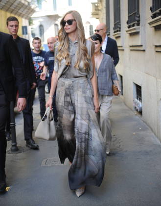 RECORD DATE NOT STATED IPA85945011 - MILAN—LAILA HASANOVIC, JANNIK SINNER S GIRLFRIEND, ATTENDS THE ARMANI FASHION SHOW  Copyright: xx xx 85945011