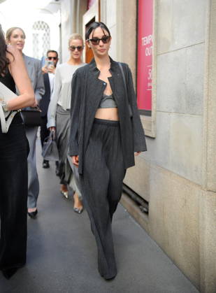 RECORD DATE NOT STATED IPA85945522 - MILAN—MATILDA DE ANGELIS ARRIVES AT THE ARMANI FASHION SHOW  Copyright: xx xx 85945522