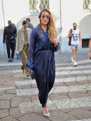 RECORD DATE NOT STATED IPA85945907 - MILAN—SOFIA GOGGIA, OLYMPIC SKI CHAMPION, ARRIVES AT THE ARMANI FASHION SHOW  Copyright: xx xx 85945907