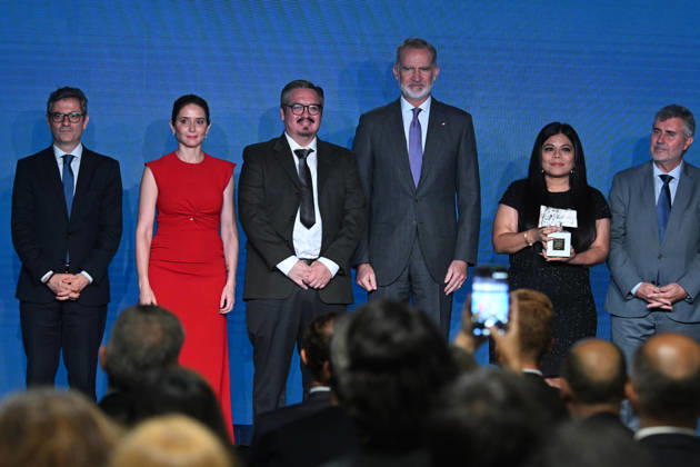 King Felipe IV Presents the 43rd Edition of the 2026 King of Spain International Journalism Awards Félix Bolanos, Isabel Díaz Ayuso, and King Felipe VI alongside the award winners during the awards ceremony for the 2026 King of Spain International Journalism Awards, on June 22, 2026, in Madrid, Spain. These awards are organized by the EFE News Agency and the Spanish Agency for International Development Cooperation (AECID), and since 1983 have recognized journalistic excellence in Ibero-American countries, as well as in those nations with which Spain maintains historical, KING PHILIP VI KING OF SPAIN INTERNATIONAL JOURNALISM AWARDS EFE NEWS AGENCY SPANISH AGENCY FOR INTERNATIONAL DEVELOPMENT COOPERATION José Madrid Madrid, Spain,detected_so Copyright: xJosà xOlivax 7615759