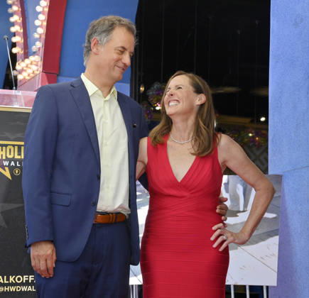Actress Molly Shannon is joined by her husband Fritz Chestnut during an unveiling ceremony honoring her with the 2,850th star on the Hollywood Walk of Fame in Los Angeles on Monday, June 22 2026.  LAP2026062214 JIMxRUYMEN
