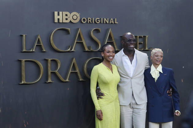 June 22, 2026, Madrid, Madrid, Spain: British actress PHOEBE CAMPBELL (L) who plays Lady Rhaena Targaryen, British actor STEVE TOUSSAINT (C) who plays Lord Corlys Velaryon and British actress BETHANY ANTONIA (R) who plays Lady Baela Targaryen pose together on the red carpet during the special screening event for the first episode of season three of the HBO series House of the Dragon . The premiere was held at the Terraza del Campo del Moro in Madrid. The highly anticipated fantasy series is based on George R R Martins book Fire and Blood and explores the epic history of House Targaryen set two hundred years before the events of Game of Thrones Madrid Spain  - ZUMAo127 20260622_zep_o127_158 Copyright: xHugoxOrtunox