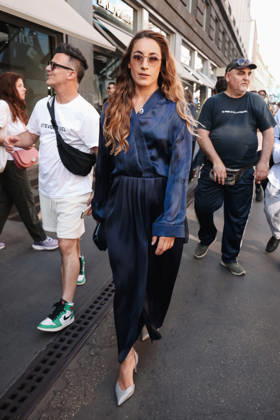 IPA85954263 - Milan, Milan Fashion Week Menswear Spring Summer 2027 - Men s Fashion, Spring Summer 2027 - Giorgio Armani Fashion Show - Guests arriving. Pictured: Sofia Goggia (Italian alpine skier)  Copyright: xAlessandroxBremecx xx 85954263