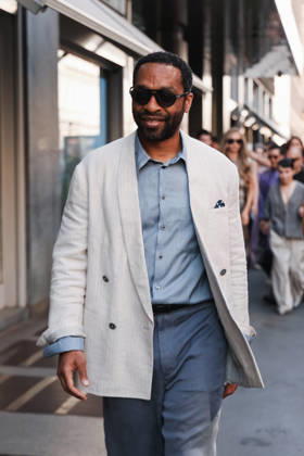IPA85954275 - Milan, Milan Fashion Week Menswear Spring Summer 2027 - Men s Fashion, Spring Summer 2027 - Giorgio Armani Fashion Show - Guests arriving. Pictured: Chiwetel Ejiofor (British actor and star of the film *Backrooms*)  Copyright: xAlessandroxBremecx xx 85954275