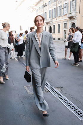 IPA85954291 - Milan, Milan Fashion Week Menswear Spring Summer 2027 - Men s Fashion, Spring Summer 2027 - Giorgio Armani Fashion Show - Guests arriving. Pictured: Eugenia Silva (Spanish model)  Copyright: xAlessandroxBremecx xx 85954291