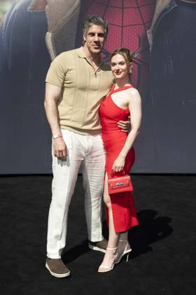 ABB SPIDERMANN- Mike Mangelsdorff mit Nadja Gallera zu Gast auf dem schwarzen Teppich beim German Fan Event for Spider-Man Brand New Day am Uber Platz am 22.96.2026 in Berlin Berlin Deutschland