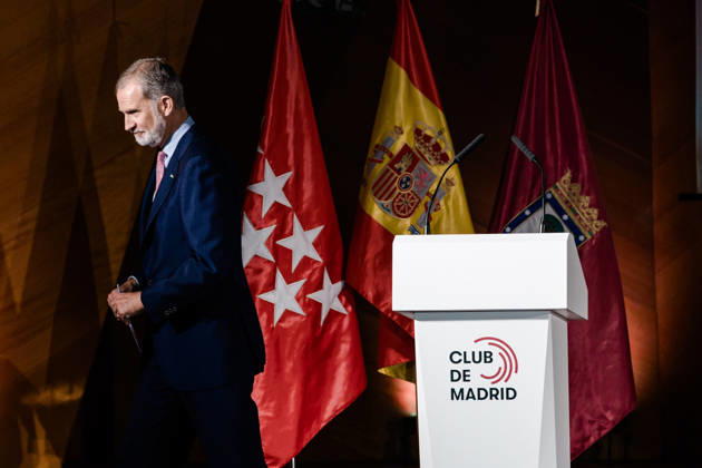 The King Presides Over the Club de Madrid’s Annual Policy Dialogue King Felipe VI during the Club de Madrid’s 2026 Annual Policy Dialogue at the Palacio de Cibeles on June 23, 2026, in Madrid, Spain. King Felipe VI presides over the Club of Madrid’s Annual Policy Dialogue on governance and the provision of global public goods in a fragmented world, coinciding with the 25th anniversary of the organization’s founding conference. The event brings together former democratic heads of state and government, experts, and influential stakeholders to address some of the most pressing challenges facing democracy and international cooperation. JUNE 23, 2026 Carlos Lujá Madrid, Spain,detected_source_language  Copyright: xCarlosxLujanx 7616524