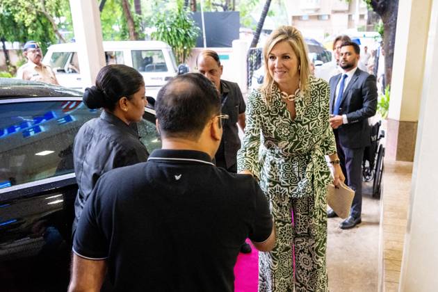Mumbai, The Netherlands, 2026-06-23 11:08:37 MUMBAI, 23-06-2026, Her Majesty Queen Maxima visits the Republic of India from Tuesday 23 to Thursday 25 June at the invitation of the Government of India as Special Advocate of the UN Secretary-General for Financial Health (UNSGSA) PHOTO: NLBeeld Credit: NL Beeld Patrick van Emst  Copyright: xx x