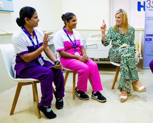 Mumbai, The Netherlands, 2026-06-23 11:26:43 MUMBAI, 23-06-2026, Her Majesty Queen Maxima visits the Republic of India from Tuesday 23 to Thursday 25 June at the invitation of the Government of India as Special Advocate of the UN Secretary-General for Financial Health (UNSGSA) PHOTO: NLBeeld Credit: NL Beeld Patrick van Emst  Copyright: xx x