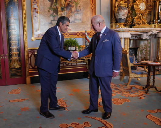 Audience at Buckingham Palace King Charles III (right) during an audience with Surangel S. Whipps, Jr., President of Palau, at Buckingham Palace, central London. Picture date: Tuesday June 23, 2026., Credit:Yui Mok PA ROTA - B68 Avalon UK, London  Copyright: xYuixMokx xPAxROTAx-xB68x xAvalonx 1112002646