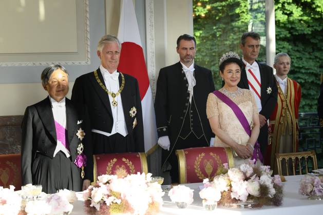 State Visit of the Emperor and the Empress of Japan to Belgium BRUSSELS, BELGIUM - JUNE 23 : King Philippe of Belgium, Emperor Naruhito and the Empress Masako Owada of Japan pictured during the State Banquet at Laeken Castle during the State Visit of the Emperor and Empress of Japan to Belgium, on June 23, 2026 in Brussels, Belgium, 23 06 2026 Brussels Belgium  Copyright: xPhilipxReynaersx
