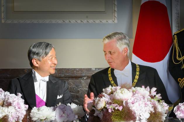 State Visit of the Emperor and the Empress of Japan to Belgium BRUSSELS, BELGIUM - JUNE 23 : King Philippe of Belgium and Emperor Naruhito of Japan pictured during the State Banquet at Laeken Castle during the State Visit of the Emperor and Empress of Japan to Belgium, on June 23, 2026 in Brussels, Belgium, 23 06 2026 Brussels Belgium  Copyright: xPhilipxReynaersx