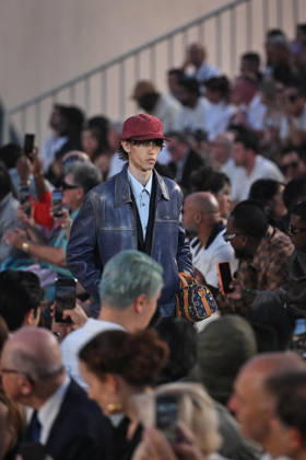 PFW - Louis Vuitton Runway in Paris FA A model walks the runway the Spring Summer 2027 collection by US designer Pharrell Williams for Louis Vuitton during the Paris Fashion Week, on June 23, 2026. Photo by Firas Abdullah ABACAPRESS.COM Paris Ile-de-France France  Copyright: xAbdullahxFiras ABACAx