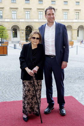 Elisabeth Endriss und Georg Eisenreich bei der Verleihung vom 25. Friedenspreis des Deutschen Films - Die Brücke 2026 im CuvilliÃ s-Theater. München, 23.06.2026
