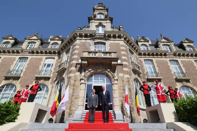 State Visit of the Emperor and the Empress of Japan to Belgium NAMUR, BELGIUM - JUNE 24 : Emperor Naruhito of Japan and King Philippe - Filip of Belgium pictured at the Castle of Namur during the state visit of the Emperor and Empress of Japan to Belgium, on June 24, 2026 in Namur, Belgium, 24 06 2026 Namur Belgium  Copyright: xBenoitxDoppagnex