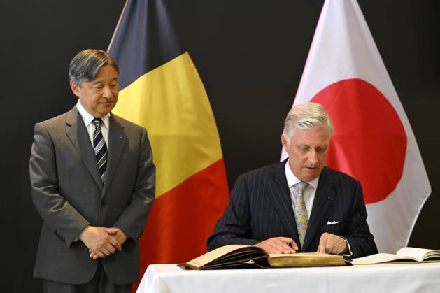 State Visit of the Emperor and the Empress of Japan to Belgium NAMUR, BELGIUM - JUNE 24 : King Philippe - Filip of Belgium and Emperor Naruhito of Japan pictured at the Castle of Namur (Signature of the Golden Book) during the state visit of the Emperor and Empress of Japan to Belgium, on June 24, 2026 in Namur, Belgium, 24 06 2026 Namur Belgium  Copyright: xPhilipxReynaersx