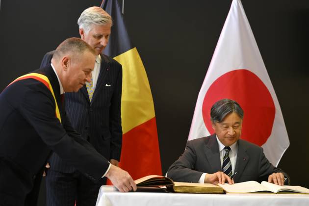 State Visit of the Emperor and the Empress of Japan to Belgium NAMUR, BELGIUM - JUNE 24 : King Philippe - Filip of Belgium and Emperor Naruhito of Japan pictured at the Castle of Namur (Signature of the Golden Book) during the state visit of the Emperor and Empress of Japan to Belgium, on June 24, 2026 in Namur, Belgium, 24 06 2026 Namur Belgium  Copyright: xPhilipxReynaersx