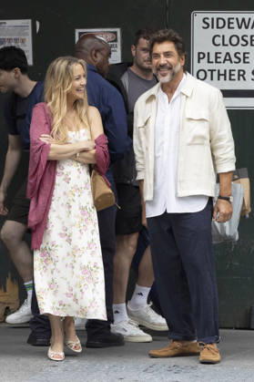 Kate Hudson und Javier Bardem bei den Dreharbeitem zum Kinofilm Hello & Paris in Downtown Manhattan. New York, 23.06.2026