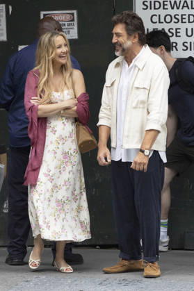 Kate Hudson und Javier Bardem bei den Dreharbeitem zum Kinofilm Hello & Paris in Downtown Manhattan. New York, 23.06.2026