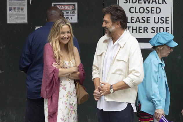 Kate Hudson und Javier Bardem bei den Dreharbeitem zum Kinofilm Hello & Paris in Downtown Manhattan. New York, 23.06.2026
