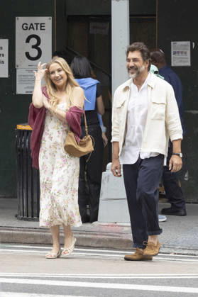 Kate Hudson und Javier Bardem bei den Dreharbeitem zum Kinofilm Hello & Paris in Downtown Manhattan. New York, 23.06.2026