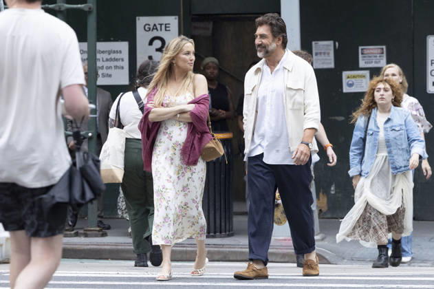 Kate Hudson und Javier Bardem bei den Dreharbeitem zum Kinofilm Hello & Paris in Downtown Manhattan. New York, 23.06.2026