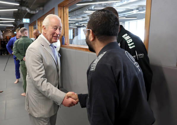King Charles visits REORG King Charles visits REORG to hear about their work supporting military personnel, veterans and emergency service workers through Brazilian Jiu Jitsu training, in London, UK, on the 24th June 2026. Picture by Chris Jackson WPA-Pool London REORG London United Kingdom  WHA-0830