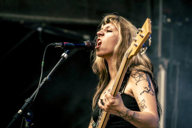 Faetooth live at Copenhell 2026 Copenhagen, Denmark. 24th, June 2026. The American doom trio Faetooth performs a live concert during the Danish heavy metal festival Copenhell 2026 in Copenhagen. Here bass player Jenna Garcia is seen live on stage. Denmark, Copenhagen  Copyright: xGonzalesxPhoto MathiasxBakxLarsenx
