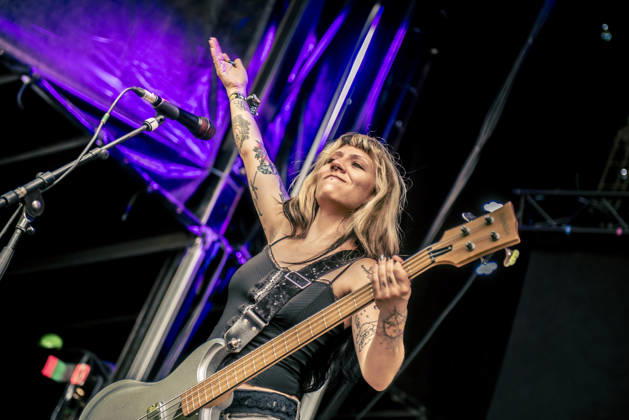 Faetooth live at Copenhell 2026 Copenhagen, Denmark. 24th, June 2026. The American doom trio Faetooth performs a live concert during the Danish heavy metal festival Copenhell 2026 in Copenhagen. Here bass player Jenna Garcia is seen live on stage. Denmark, Copenhagen  Copyright: xGonzalesxPhoto MathiasxBakxLarsenx