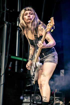 Faetooth live at Copenhell 2026 Copenhagen, Denmark. 24th, June 2026. The American doom trio Faetooth performs a live concert during the Danish heavy metal festival Copenhell 2026 in Copenhagen. Here bass player Jenna Garcia is seen live on stage. Denmark, Copenhagen  Copyright: xGonzalesxPhoto MathiasxBakxLarsenx