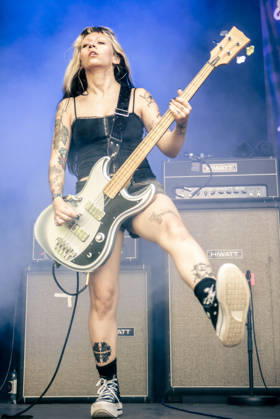 Faetooth live at Copenhell 2026 Copenhagen, Denmark. 24th, June 2026. The American doom trio Faetooth performs a live concert during the Danish heavy metal festival Copenhell 2026 in Copenhagen. Here bass player Jenna Garcia is seen live on stage. Denmark, Copenhagen  Copyright: xGonzalesxPhoto MathiasxBakxLarsenx