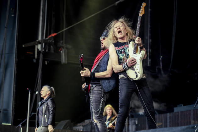 Iron Maiden live at Copenhell 2026 Copenhagen, Denmark. 24th, June 2026. The English heavy metal band Iron Maiden performs a live concert during the Danish heavy metal festival Copenhell 2026 in Copenhagen. Here guitarists Adrian Smith (L) and Janick Gers (R) are seen live on stage. Denmark, Copenhagen  Copyright: xGonzalesxPhoto MathiasxBakxLarsenx