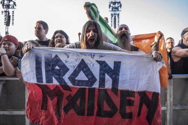 Iron Maiden live at Copenhell 2026 Copenhagen, Denmark. 24th, June 2026. Festival goers seen at a live concert with the English heavy metal band Iron Maiden during the Danish heavy metal festival Copenhell 2026 in Copenhagen. Denmark, Copenhagen  Copyright: xGonzalesxPhoto MathiasxBakxLarsenx