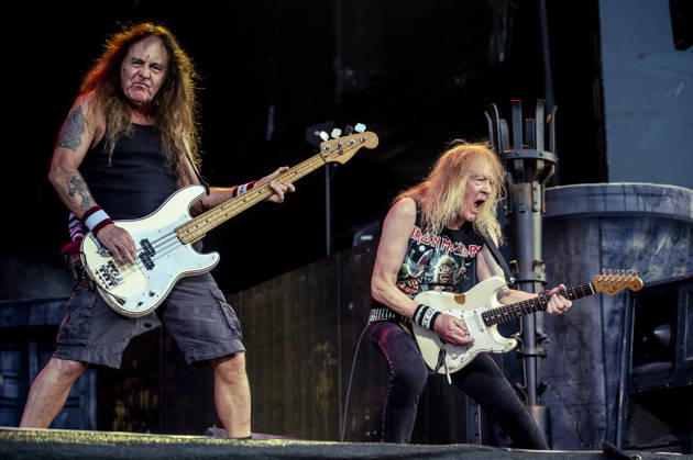 Iron Maiden live at Copenhell 2026 Copenhagen, Denmark. 24th, June 2026. The English heavy metal band Iron Maiden performs a live concert during the Danish heavy metal festival Copenhell 2026 in Copenhagen. Here bass player Steve Harris (L) is seen live on stage with guitarist Janick Gers (R). Denmark, Copenhagen  Copyright: xGonzalesxPhoto MathiasxBakxLarsenx