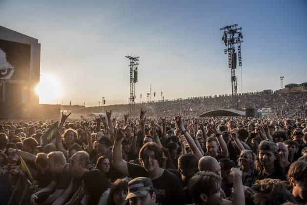 Iron Maiden live at Copenhell 2026 Copenhagen, Denmark. 24th, June 2026. Festival goers seen at a live concert with the English heavy metal band Iron Maiden during the Danish heavy metal festival Copenhell 2026 in Copenhagen. Denmark, Copenhagen  Copyright: xGonzalesxPhoto MathiasxBakxLarsenx