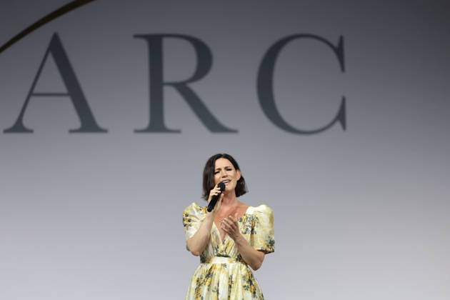 Carrie Manolakos performs at the Alliance for Responsible Citizenship Conference 2026. Image Licensed to Parsons Media. 25 06 2026. London, United Kingdom. The Alliance for Responsible Citizenship Conference 2026.  Copyright: xAndrewxParsonsx xParsonsxMediax PAR-9218-0035