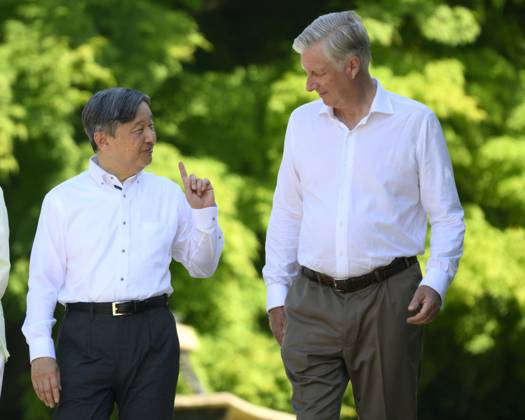 State Visit of the Emperor and the Empress of Japan to Belgium BRUSSELS, BELGIUM - JUNE 25 : Emperor Naruhito of Japan, King Philippe - Filip of Belgium pictured during a wallk in the Royal Greenhouses of Laeken during the state visit of the Emperor and Empress of Japan to Belgium, on June 25, 2026 in Brussels, Belgium, 25 06 2026 Brussels Belgium  Copyright: xPhilipxReynaersx
