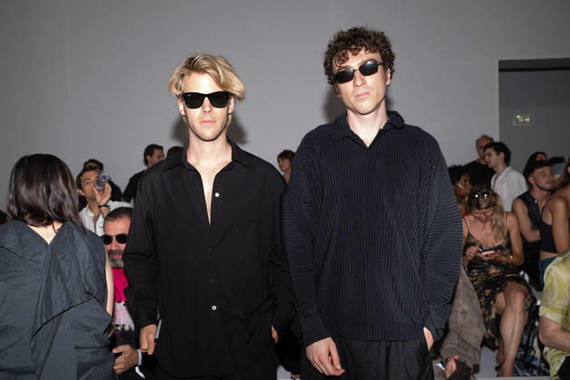 PFW - Issey Miyake - Front Row DJs Dorian Lauduique aka Dorian Lux and Cesar Laurent de Rummel aka Cesar de Rummel (Ofenbach) attend the Issey Miyake Menswear Spring Summer 2027 show as part of Paris Fashion Week on June 25, 2026 in Paris, France. Photo by Alexis Jumeau ABACAPRESS.COM Paris France  Copyright: xJumeauxAlexis ABACAx