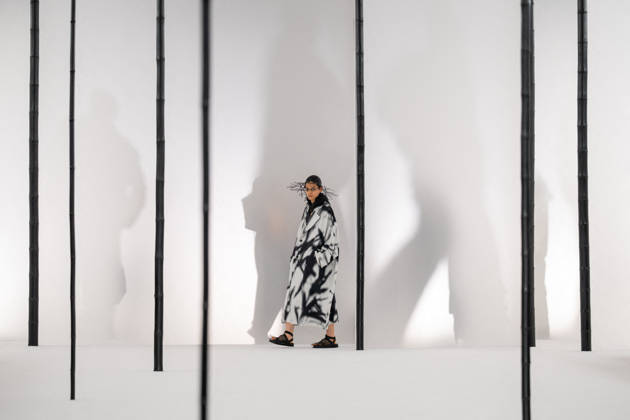 PFW - Issey Miyake - Runway A model presents a creation by IM Issey Miyake Men Miyake Design Studio team as part of their Menswear Spring-Summer 2027 collection show for fashion house Issey Miyake during Men s Fashion Week in Paris, France, June 25, 2026. Photo by Alexis Jumeau ABACAPRESS.COM Paris France  Copyright: xJumeauxAlexis ABACAx