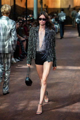 PFW Amiri Runway Menswear NB A model walks the runway during the Amiri Menswear Spring Summer 2027 show as part of Paris Fashion Week on June 25, 2026 in Paris, France. Photo by Nasser Berzane ABACAPRESS.COM Paris France  Copyright: xBerzanexNasser ABACAx