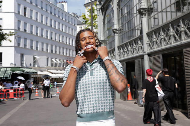 Diamant Blazi at the Amiri Spring Summer 2027 Men’s Ready-to-Wear show at the Carreau du Temple during Paris Fashion Week (PFW), June 25, 2026 Tiphaine Lebely Bestimage Celebrities at the Amiri Spring Summer 2027 Men’s Ready-to-Wear show at the Carreau du Temple during Paris Fashion Week (PFW) in Paris, France  Copyright: xTiphainexLebelyx xBestimagexTiphainexLebelyx xBestimagex