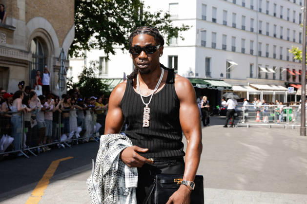 Gazo at the Amiri Spring Summer 2027 Men’s Ready-to-Wear show at the Carreau du Temple during Paris Fashion Week (PFW), June 25, 2026 Tiphaine Lebely Bestimage Celebrities at the Amiri Spring Summer 2027 Men’s Ready-to-Wear show at the Carreau du Temple during Paris Fashion Week (PFW) in Paris, France  Copyright: xTiphainexLebelyx xBestimagexTiphainexLebelyx xBestimagex