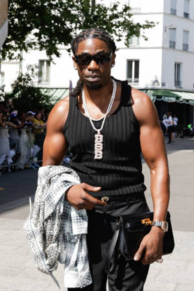Gazo at the Amiri Spring Summer 2027 Men’s Ready-to-Wear show at the Carreau du Temple during Paris Fashion Week (PFW), June 25, 2026 Tiphaine Lebely Bestimage Celebrities at the Amiri Spring Summer 2027 Men’s Ready-to-Wear show at the Carreau du Temple during Paris Fashion Week (PFW) in Paris, France  Copyright: xTiphainexLebelyx xBestimagexTiphainexLebelyx xBestimagex