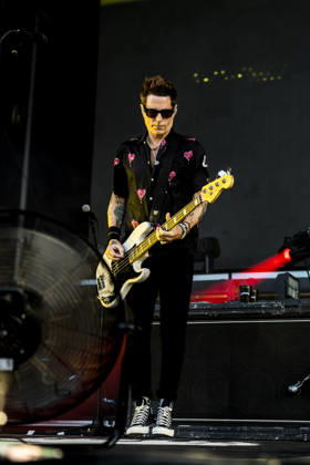 The Offspring live at Tinderbox 2026 Odense, Denmark. 26th, June 2026. The American rock band The Offspring performs a live concert during the Danish music festival Tinderbox 2026 in Odense. Here bass player Todd Morse is seen live on stage. Denmark, Odense  Copyright: xGonzalesxPhoto LassexLagonix