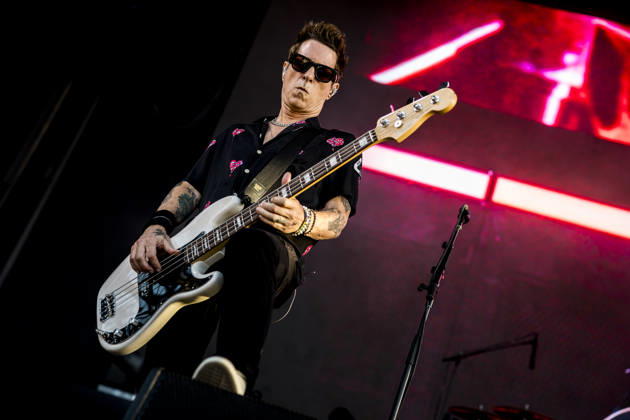 The Offspring live at Tinderbox 2026 Odense, Denmark. 26th, June 2026. The American rock band The Offspring performs a live concert during the Danish music festival Tinderbox 2026 in Odense. Here bass player Todd Morse is seen live on stage. Denmark, Odense  Copyright: xGonzalesxPhoto LassexLagonix