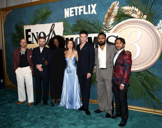 Enola Holmes 3 World Premiere Nicholas Aaron, Philip Barantini, Sharon Duncan-Brewster, Millie Bobby Brown, Louis Partridge, Himesh Patel and Joe Azzopardi attending Enola Holmes 3 World Premiere held at The Plaza Hotel on June 25, 2026 in New York City, NY New York City The Plaza Hotel NY USA Copyright: xStevenxBergman AFF-USA.COMx