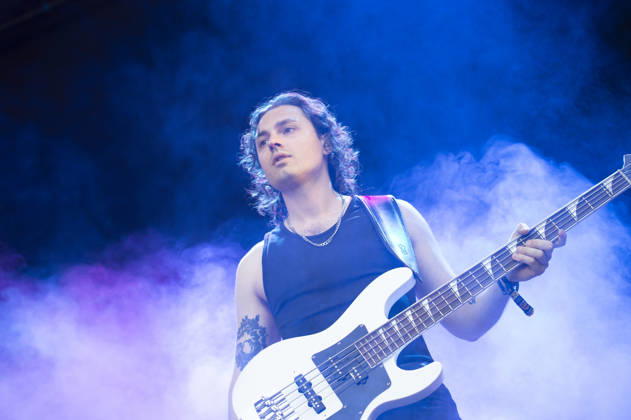 Calva Louise live at Copenhell 2026 Copenhagen, Denmark. 25th, June 2026. The rock band Calva Louise performs a live concert during the Danish heavy metal festival Copenhell 2026 in Copenhagen. Here bass player Alizon Taho is seen live on stage. Denmark, Copenhagen  Copyright: xGonzalesxPhoto MathiasxBakxLarsenx