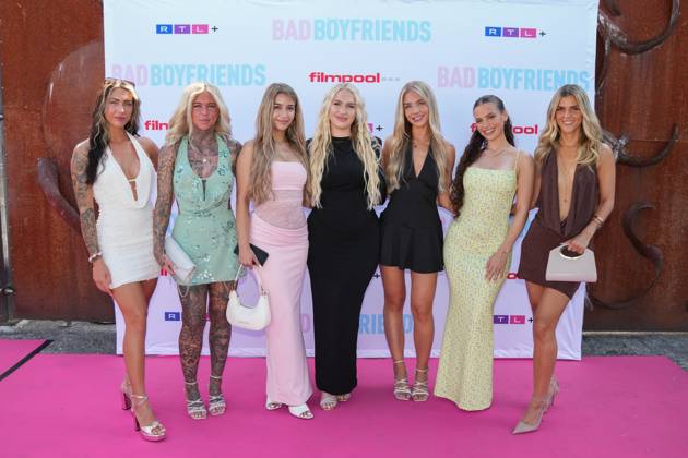 Screening von Bad Boyfriends in Köln. v.l. Alenssia, Angelika, Alessandra, Natalia, Larissa, Jeje, Nasrin beim Screening des neuen filmpool-Formats Bad Boyfriends (RTL+) am 25.06.2026 im Bootshaus in Köln. Koeln Bootshaus Nordrhein-Westfalen