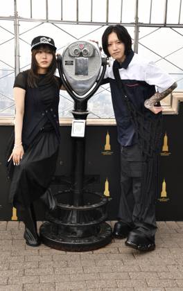 NEW YORK, NY - JUNE 26: Yoasobi visit the Empire State Building to celebrate their upcoming album ˜The Book™ and North American ˜Never Ending Stories™ Tour on June 26, 2026 in New York City. Copyright: xMediaPunchx