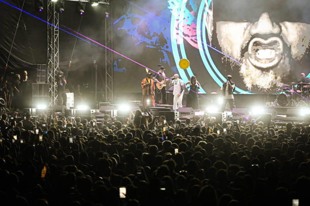 Croatia Black Eyed Peas Concert Taboo, apl.de.ap, will.i.am, and J.Rey Soul of Black Eyed Peas perform on stage during their concert at Bundek Lake in Zagreb, Croatia on June 26, 2026.  LucijaxOcko PIXSELL